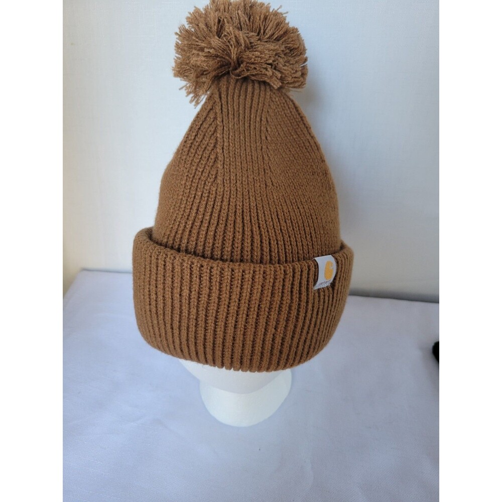 Carhartt Women’s Knit Pom-Pom Cuffed Beanie Rust Brown